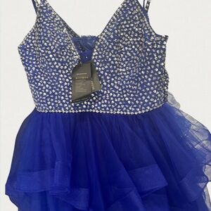Royal Blue Party Dress withh Rhinestones